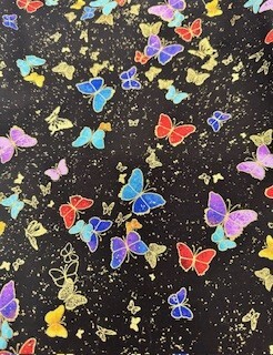 Metallic Multi-colored Butterflies on Black Background